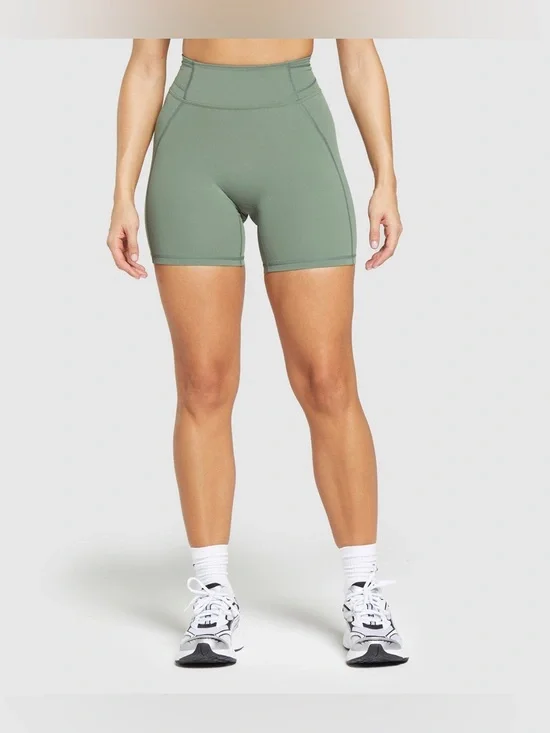 GYMSHARK Stitch Feature Shorts Unit Green size Large - Picture 2 of 13